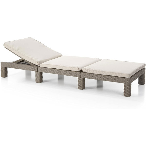 Keter 65cm Long Reclining Single Sun Lounger with Cushions Wayfair.co.uk
